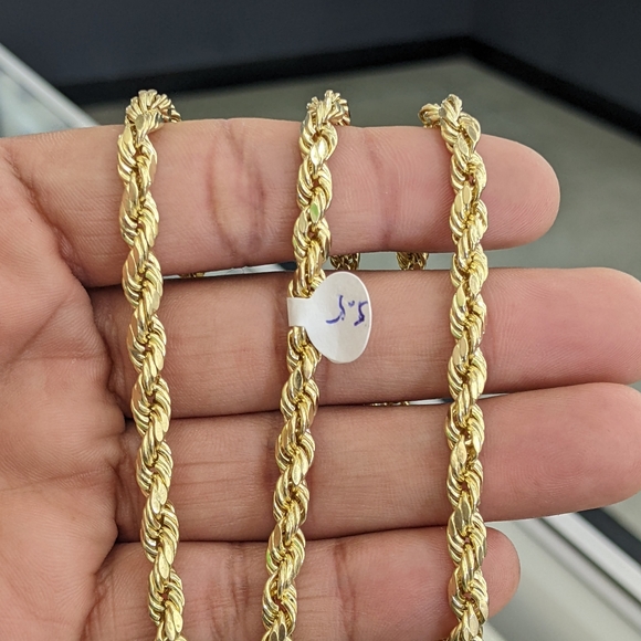 10kt real gold rope chain 5.5mm 22 inch - Picture 8 of 12
